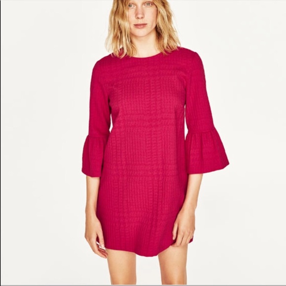 Zara bell sleeve pink dress - Picture 1 of 7